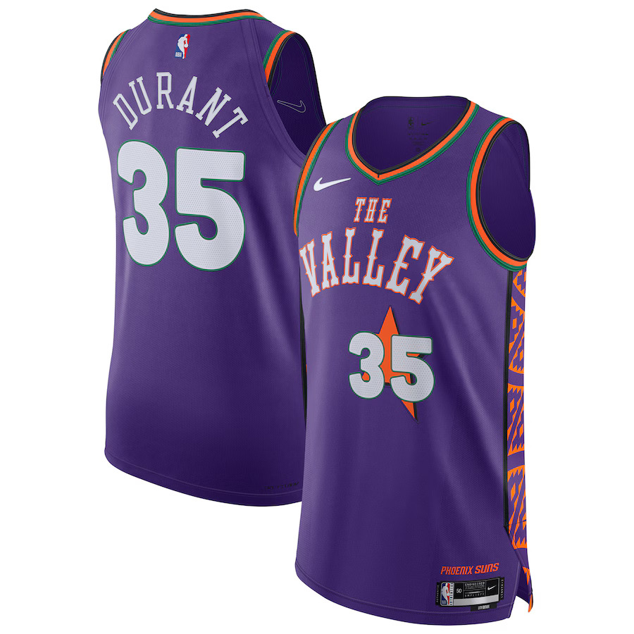 Men Phoenix Suns #35 Kevin Durant Nike Purple City Edition 2024-25 Authentic Player NBA Jersey->phoenix suns->NBA Jersey